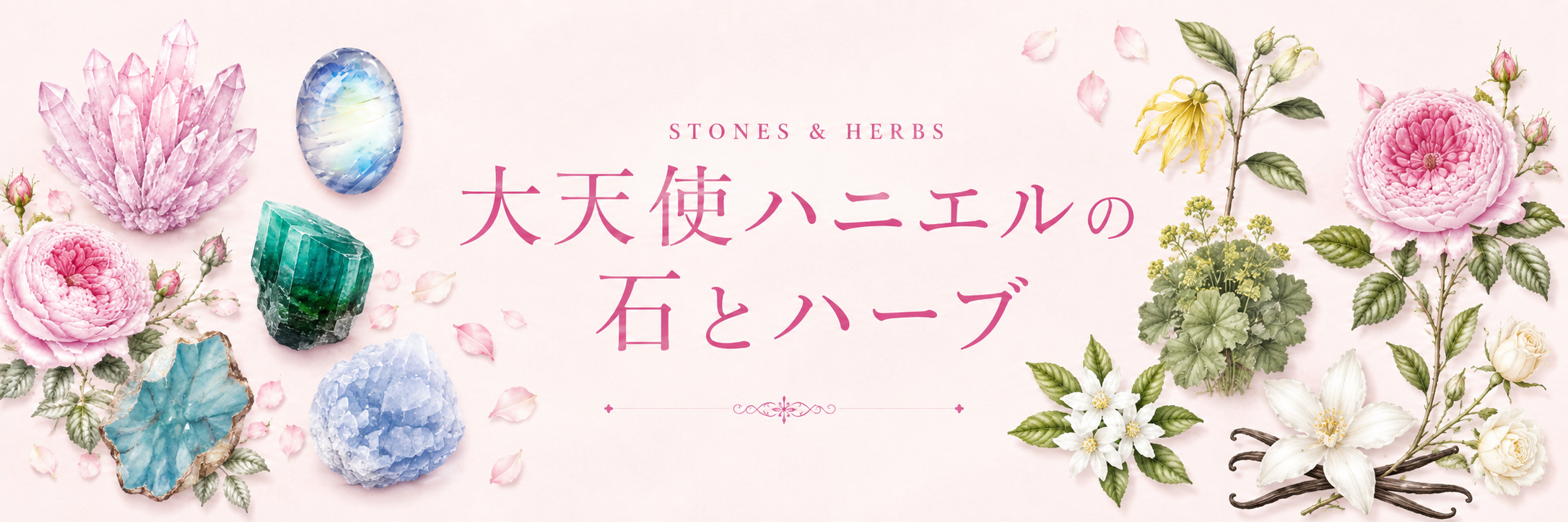 大天使ハニエルの石とハーブ
